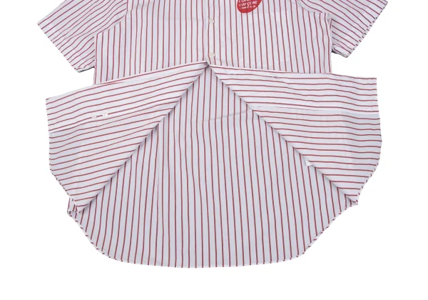 COMME des GARCONS HOMME PLUS Logo Printed Stripe Open Collar Shirt K-163010_011