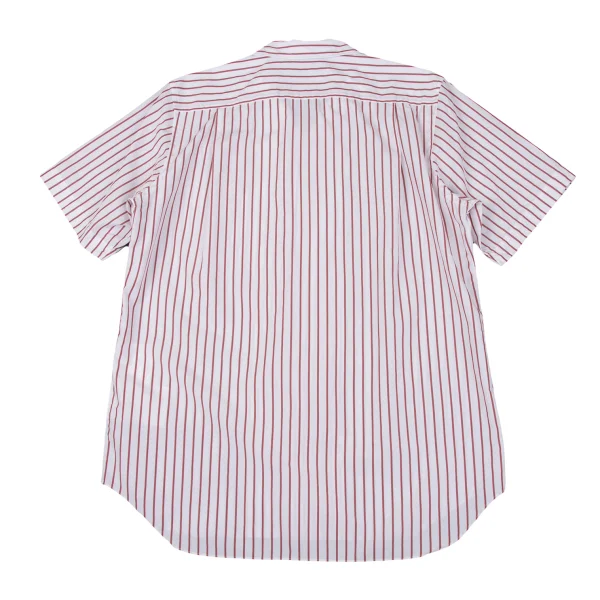 COMME des GARCONS HOMME PLUS Logo Printed Stripe Open Collar Shirt K-163010_012