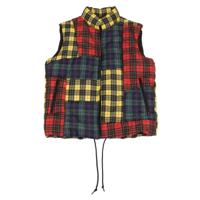 COMME des GARCONS SHIRT Colorful Check Patchwork Padded Vest