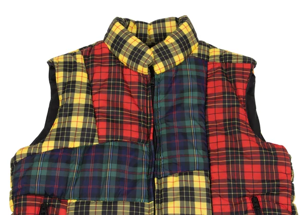 COMME des GARCONS SHIRT Colorful Check Patchwork Padded Vest K-163018_002