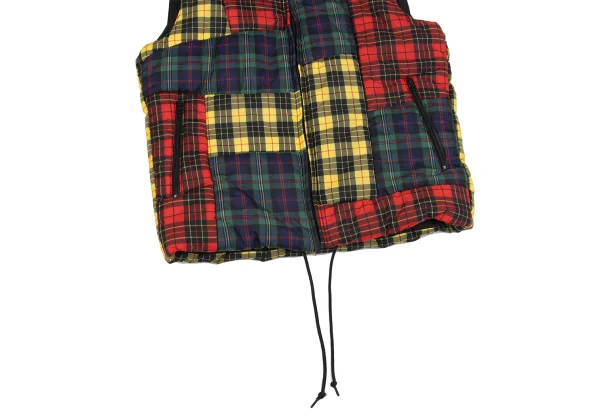 COMME des GARCONS SHIRT Colorful Check Patchwork Padded Vest K-163018_006