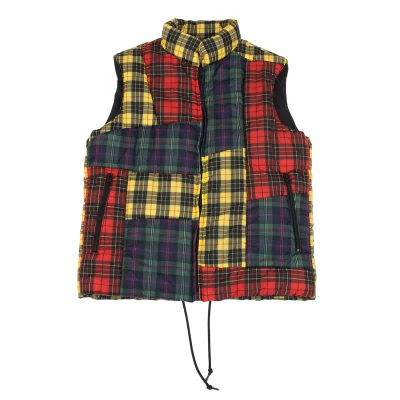 COMME des GARCONS SHIRT Colorful Check Patchwork Padded Vest