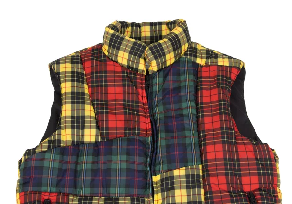 COMME des GARCONS SHIRT Colorful Check Patchwork Padded Vest K-163019_002