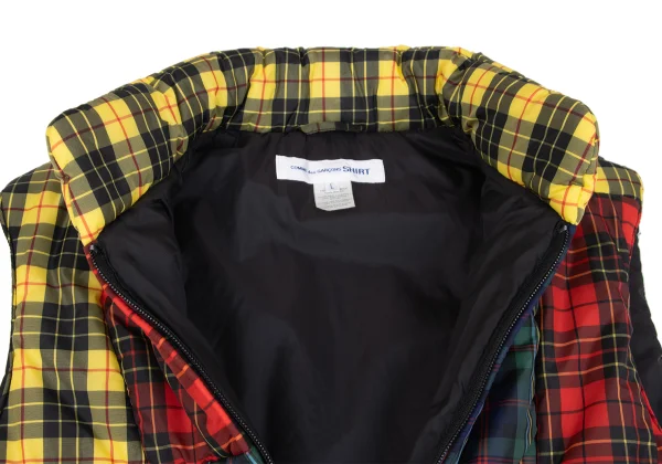 COMME des GARCONS SHIRT Colorful Check Patchwork Padded Vest K-163019_004