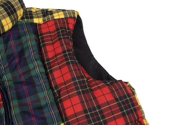 COMME des GARCONS SHIRT Colorful Check Patchwork Padded Vest K-163019_005