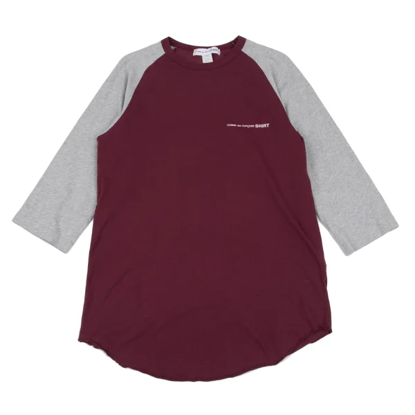 COMME des GARCONS SHIRT Logo Printed Raglan T Shirt Bordeaux,Grey L K-163023_001