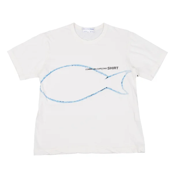 COMME des GARCONS SHIRT Fish Logo Printed T-shirt White M K-163024_001