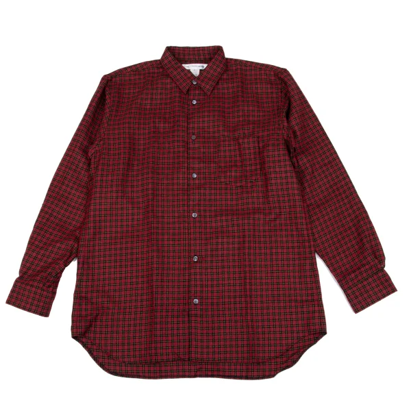 COMME des GARCONS SHIRT Wool Check Long Sleeved Shirt Red,Black L K-163026_001