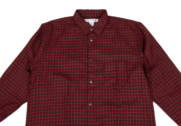 COMME des GARCONS SHIRT Wool Check Long Sleeved Shirt K-163026_002