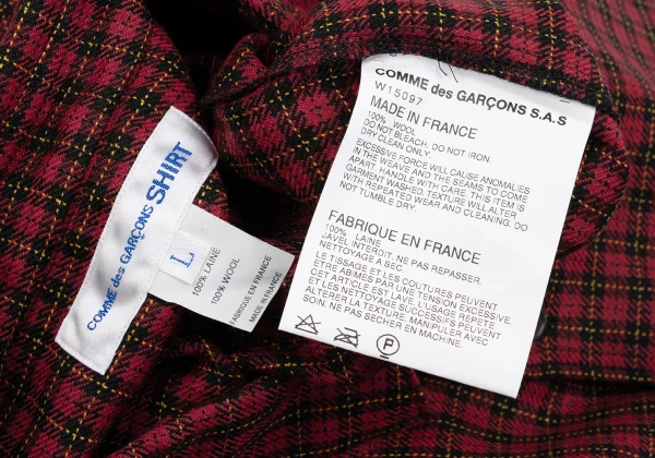 COMME des GARCONS SHIRT Wool Check Long Sleeved Shirt K-163026_013