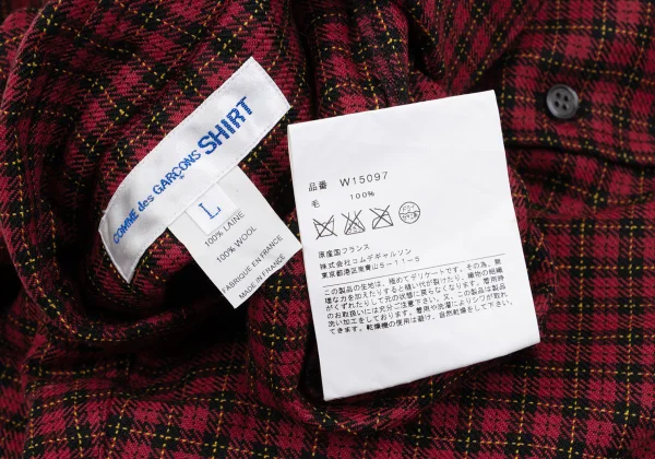 COMME des GARCONS SHIRT Wool Check Long Sleeved Shirt K-163026_014