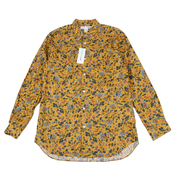 COMME des GARCONS SHIRT Botanical Printed Long Sleeve Shirt Mustard,Multi-Color L K-163029_001