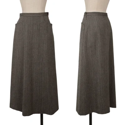 MARGARET HOWELL Wool Striped Long Skirt