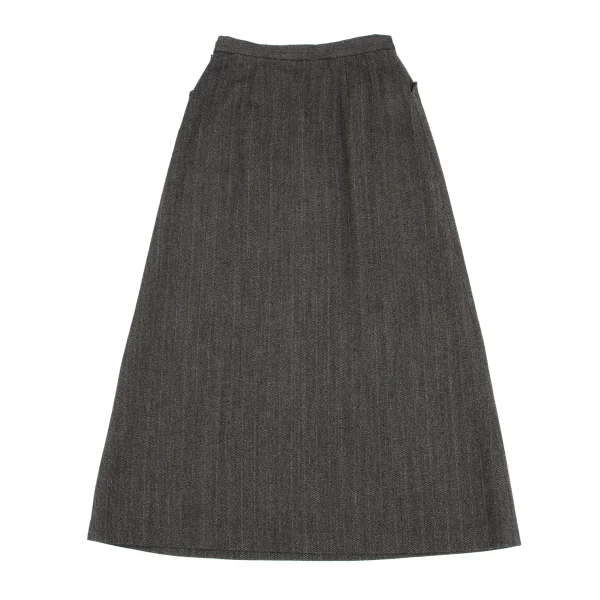 MARGARET HOWELL Wool Striped Long Skirt K-163040_010