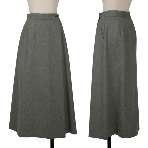 MARGARET HOWELL Wool Wrap Skirt Green,Grey 2 K-163041_001