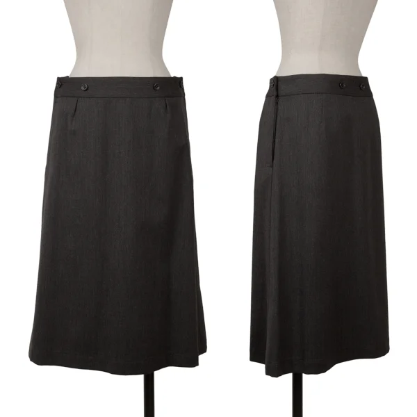 MARGARET HOWELL Wool Trapezoid Skirt Charcoal 2 K-163042_001