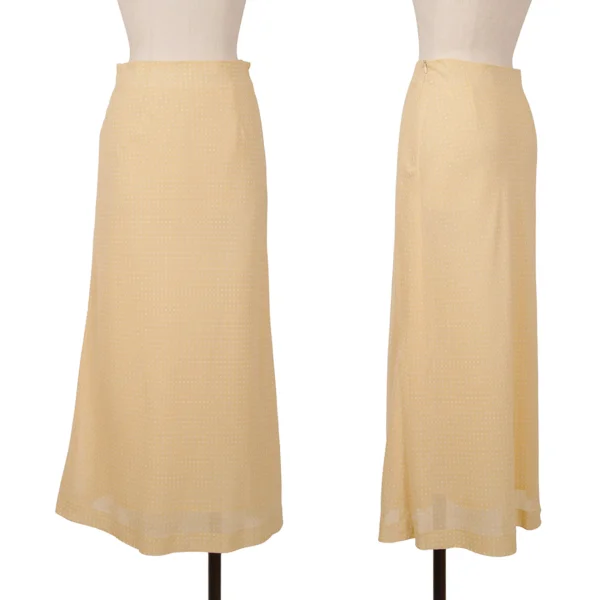 MARGARET HOWELL Cotton Pin Dot Long Skirt Yellow,White 2 K-163043_001