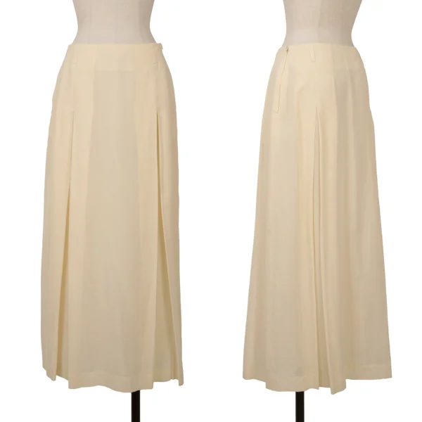 MARGARET HOWELL Cotton Tuck Design Skirt Cream 2 K-163044_001