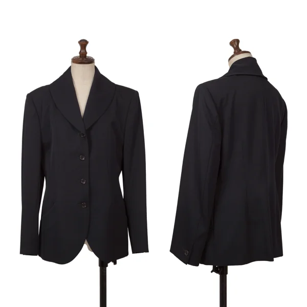 MARGARET HOWELL Wool Shawl Collar Jacket Navy 2 K-163047_001