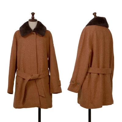 MARGARET HOWELL Detachable Fur Wool Harris Tweed Jacket