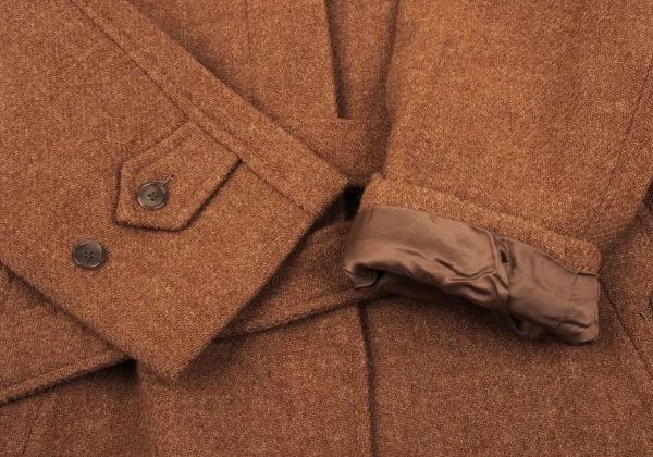 MARGARET HOWELL Detachable Fur Wool Harris Tweed Jacket K-163050_008