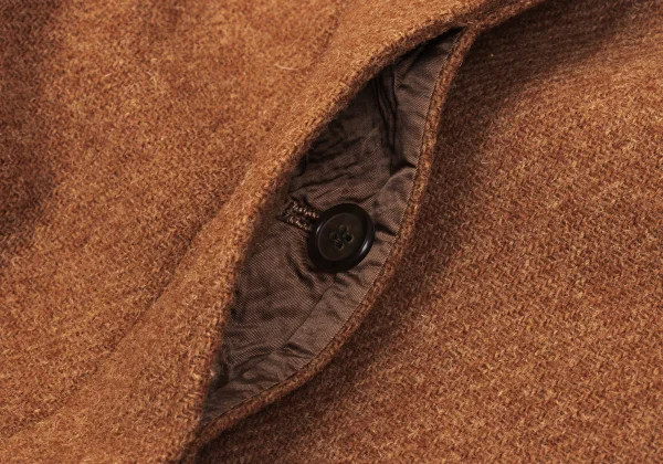 MARGARET HOWELL Detachable Fur Wool Harris Tweed Jacket K-163050_012