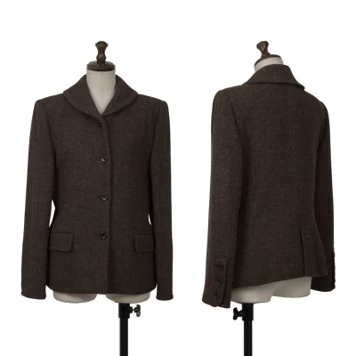 MARGARET HOWELL Wool Harris Tweed Shawl Collar Jacket