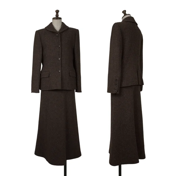 MARGARET HOWELL Wool Harris Tweed Shawl Collar Jacket K-163053_016