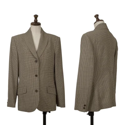 MARGARET HOWELL Wool Houndstooth Shawl Collar Jacket