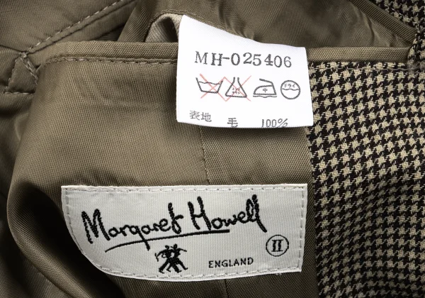 MARGARET HOWELL Wool Houndstooth Shawl Collar Jacket K-163056_015