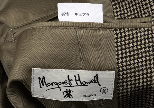 MARGARET HOWELL Wool Houndstooth Shawl Collar Jacket K-163056_016