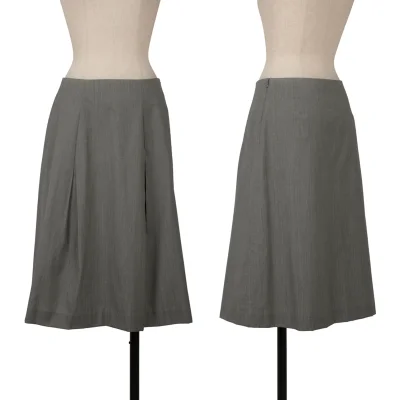 MARGARET HOWELL Wool Cotton Tuck A-line Skirt
