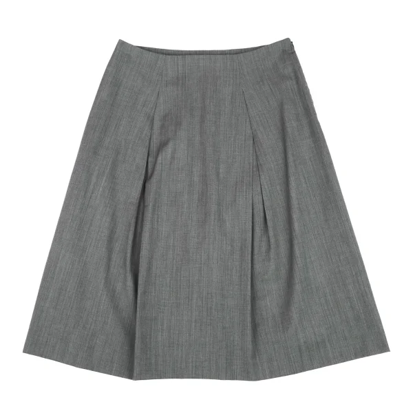 MARGARET HOWELL Wool Cotton Tuck A-line Skirt K-163060_002