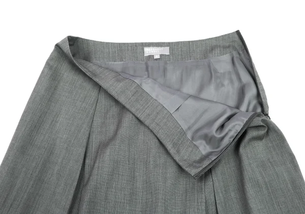 MARGARET HOWELL Wool Cotton Tuck A-line Skirt K-163060_004