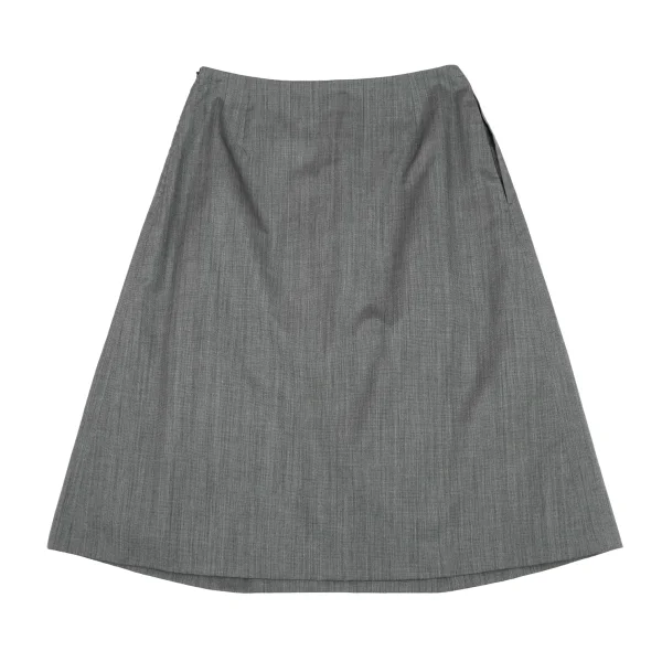 MARGARET HOWELL Wool Cotton Tuck A-line Skirt K-163060_009