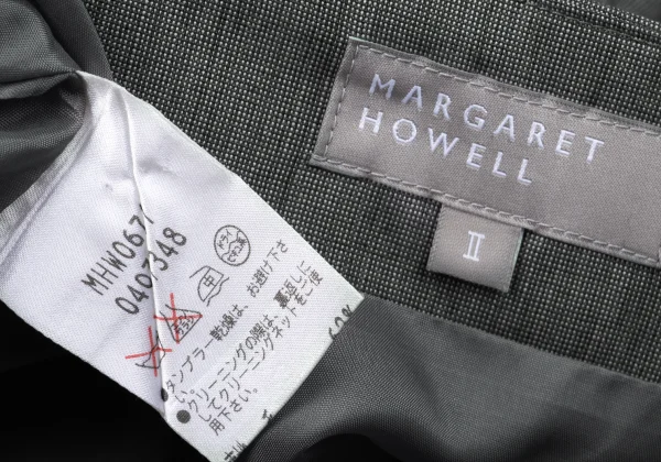 MARGARET HOWELL Wool Cotton Tuck A-line Skirt K-163060_011