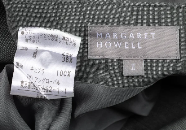 MARGARET HOWELL Wool Cotton Tuck A-line Skirt K-163060_012