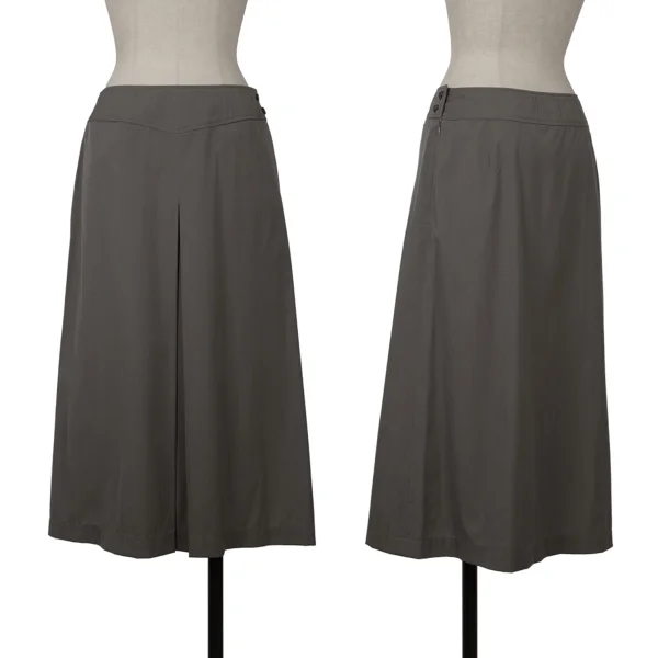 MARGARET HOWELL Wool Nylon Front Tuck Skirt Grey 2 K-163061_001