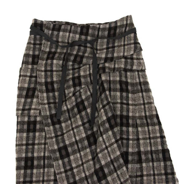 Plantation Washed Check Wrap Skirt K-163063_003