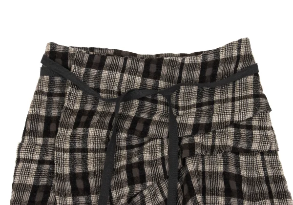 Plantation Washed Check Wrap Skirt K-163063_004