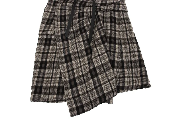 Plantation Washed Check Wrap Skirt K-163063_005