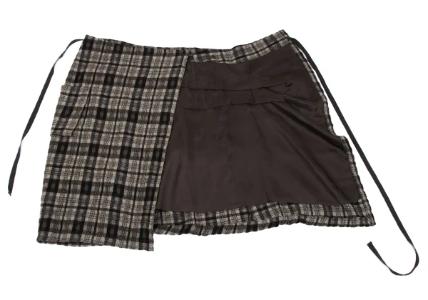 Plantation Washed Check Wrap Skirt K-163063_007
