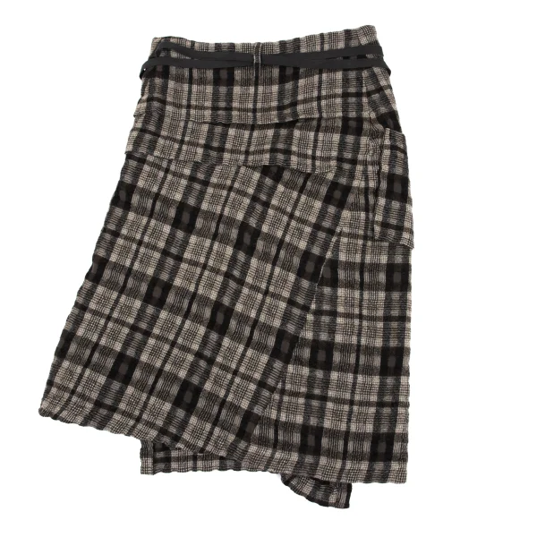 Plantation Washed Check Wrap Skirt K-163063_013