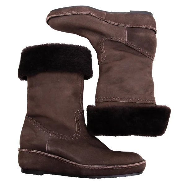ISSEY MIYAKE HaaT Fur Suede Boots K-163066_003