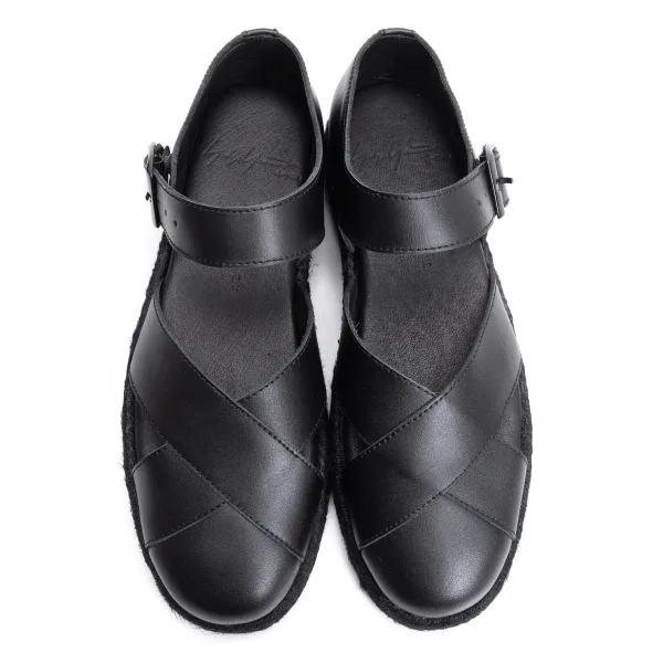 Yohji Yamamoto NOIR Strap Jute Sole Leather Shoes K-163068_002
