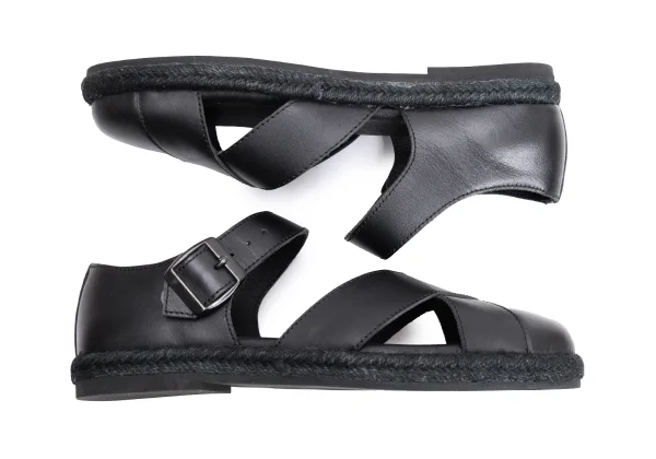 Yohji Yamamoto NOIR Strap Jute Sole Leather Shoes K-163068_003