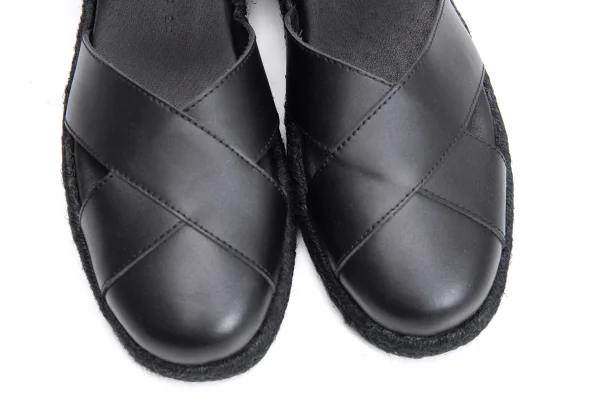 Yohji Yamamoto NOIR Strap Jute Sole Leather Shoes K-163068_005