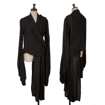 Yohji Yamamoto collections Balloon Sleeve Asymmetrical Wrap Jacket