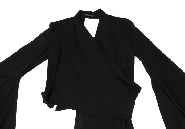 Yohji Yamamoto collections Balloon Sleeve Asymmetrical Wrap Jacket K-163070_003