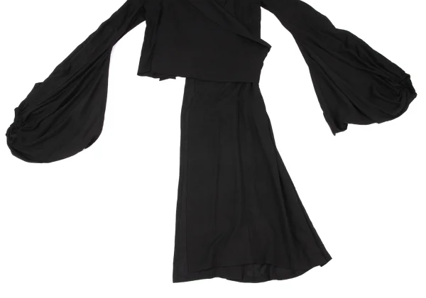 Yohji Yamamoto collections Balloon Sleeve Asymmetrical Wrap Jacket K-163070_009